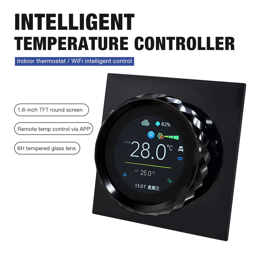 Thermostat Cooling Heating Air Conditioning Temperature Controller Works with Alexa Google Home 4P Tuya Smart Wifi Color Knob