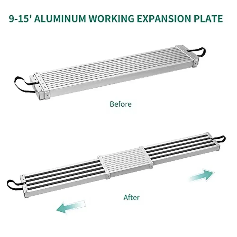 Aluminum Telescoping Plank 440lbs Capacity Skid-Proof Surface Wide Application