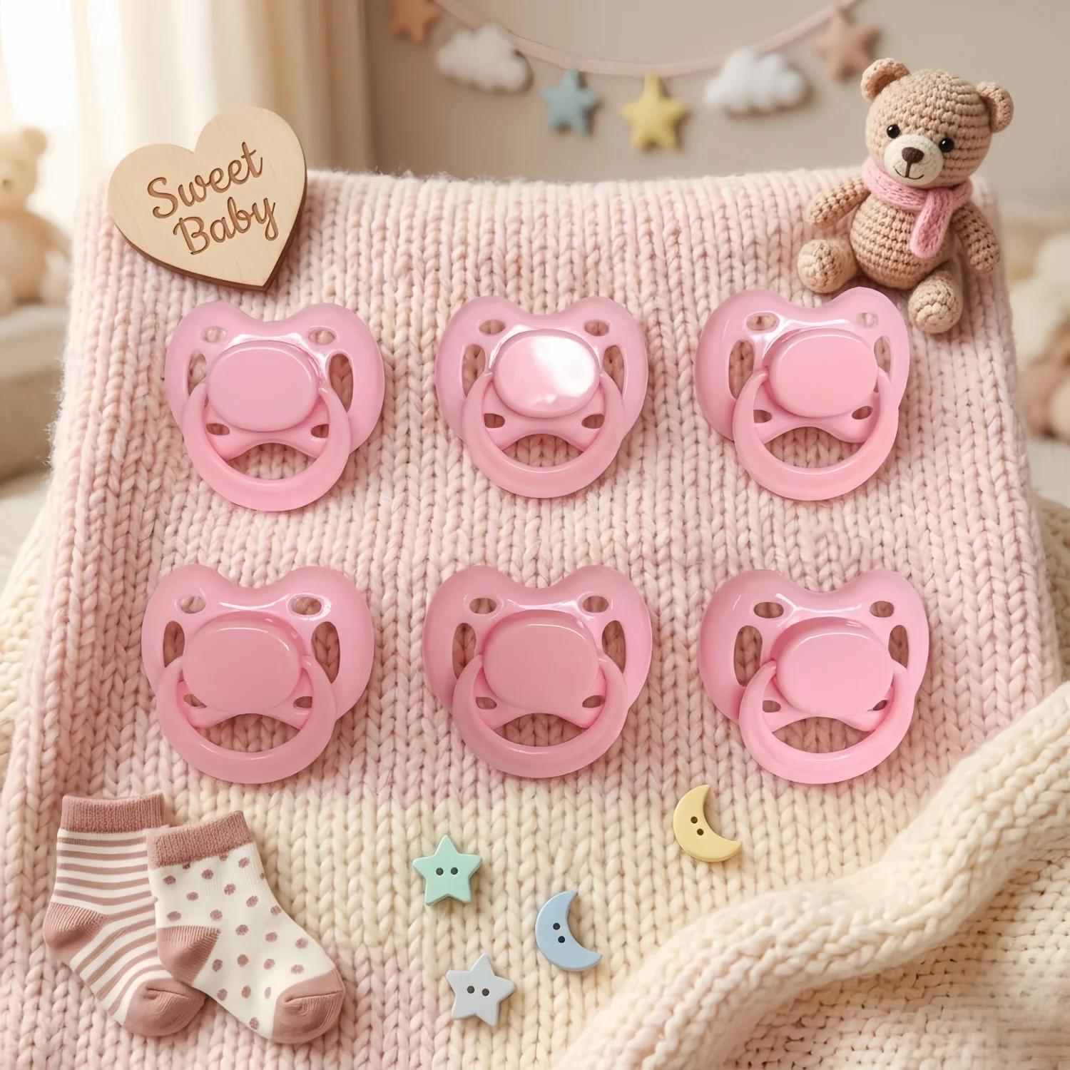 Cute Reborn Doll Pacifier And Nursing Bottle Dummy Pacifier New Reborn bebe Dolls Supplies Dummy Nipples DIY Toy For Reborn Doll view 3