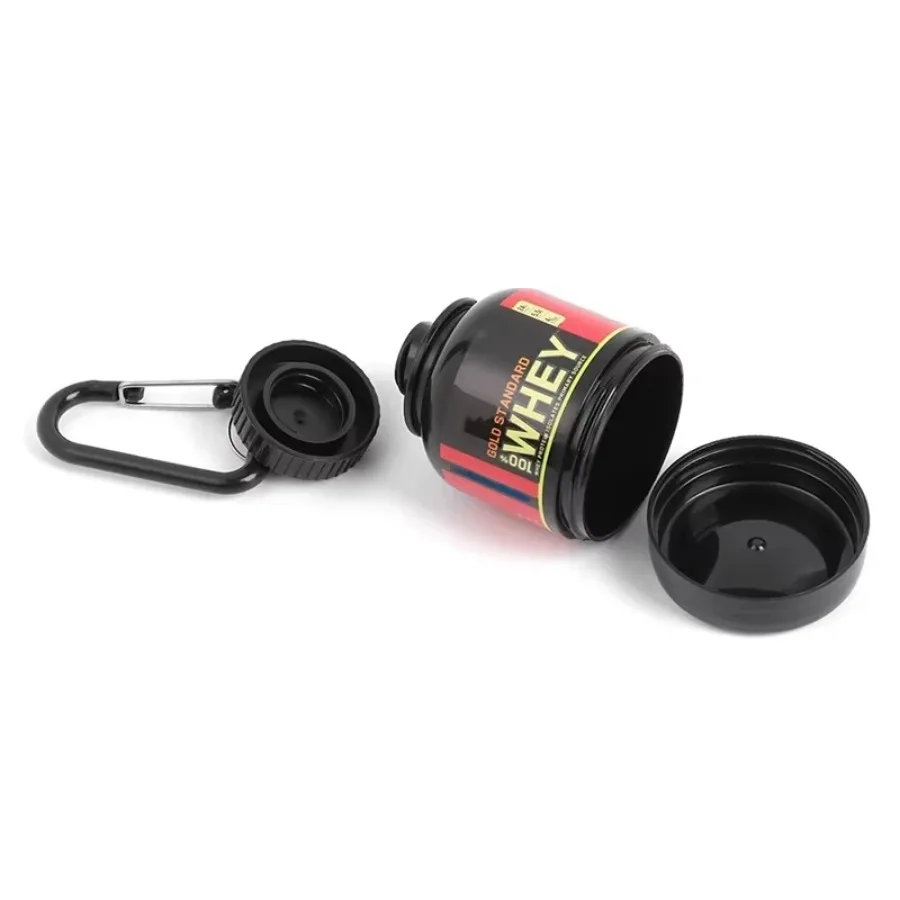 100ML Outdoor Sport Mini Portable Protein Container Powder Bottle With Whey Keychain Health Funnel Medicine Box Small Water Cup image 3