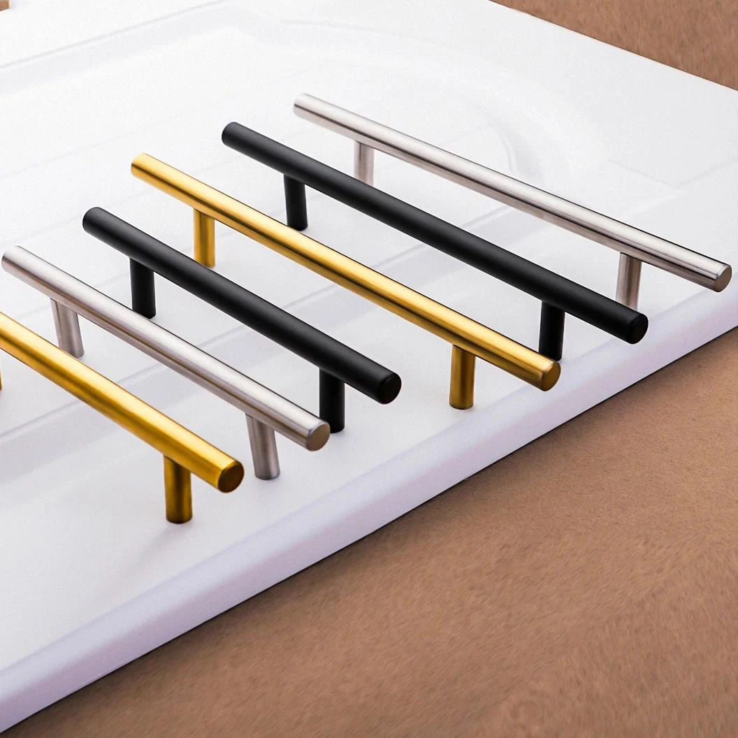 Stainless Steel Kitchen Door Cabinet T Bar Handle Pull Knob Cabinet Knobs Furniture Cupboard Drawer Handle
