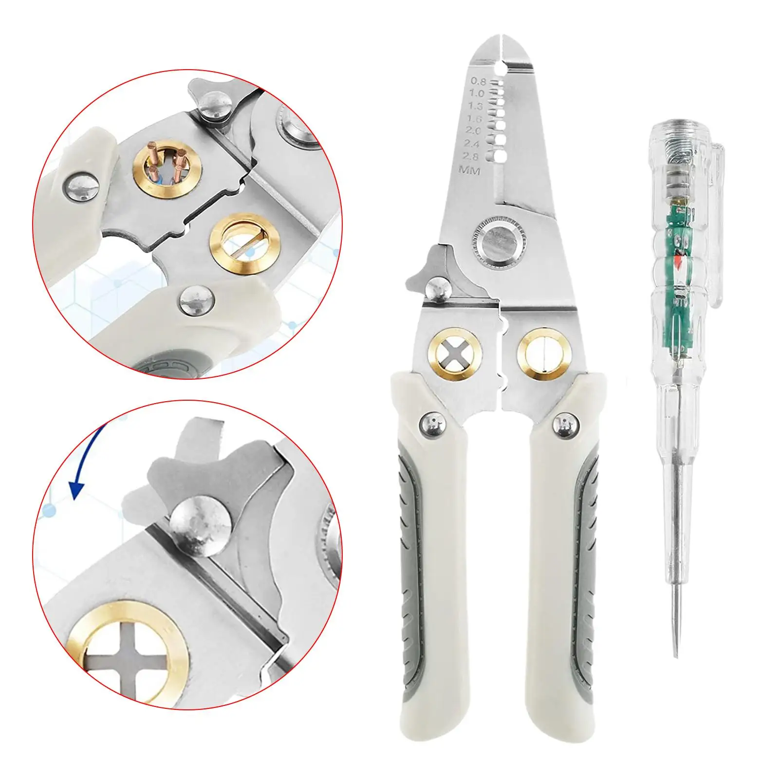 Wire Crimper Wire Plier Hand Tools 6 in 1 Professional Heavy Duty Wire Cutter Wire Tool for Jewelry Making Electricians Cutting