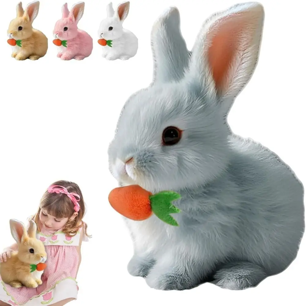 Cartone animato con suoni e movimenti Peluche pasquale Coniglio elettrico Peluche Bambola Realistico Giocattolo interattivo coniglietto Simulazione Giocattolo elettrico