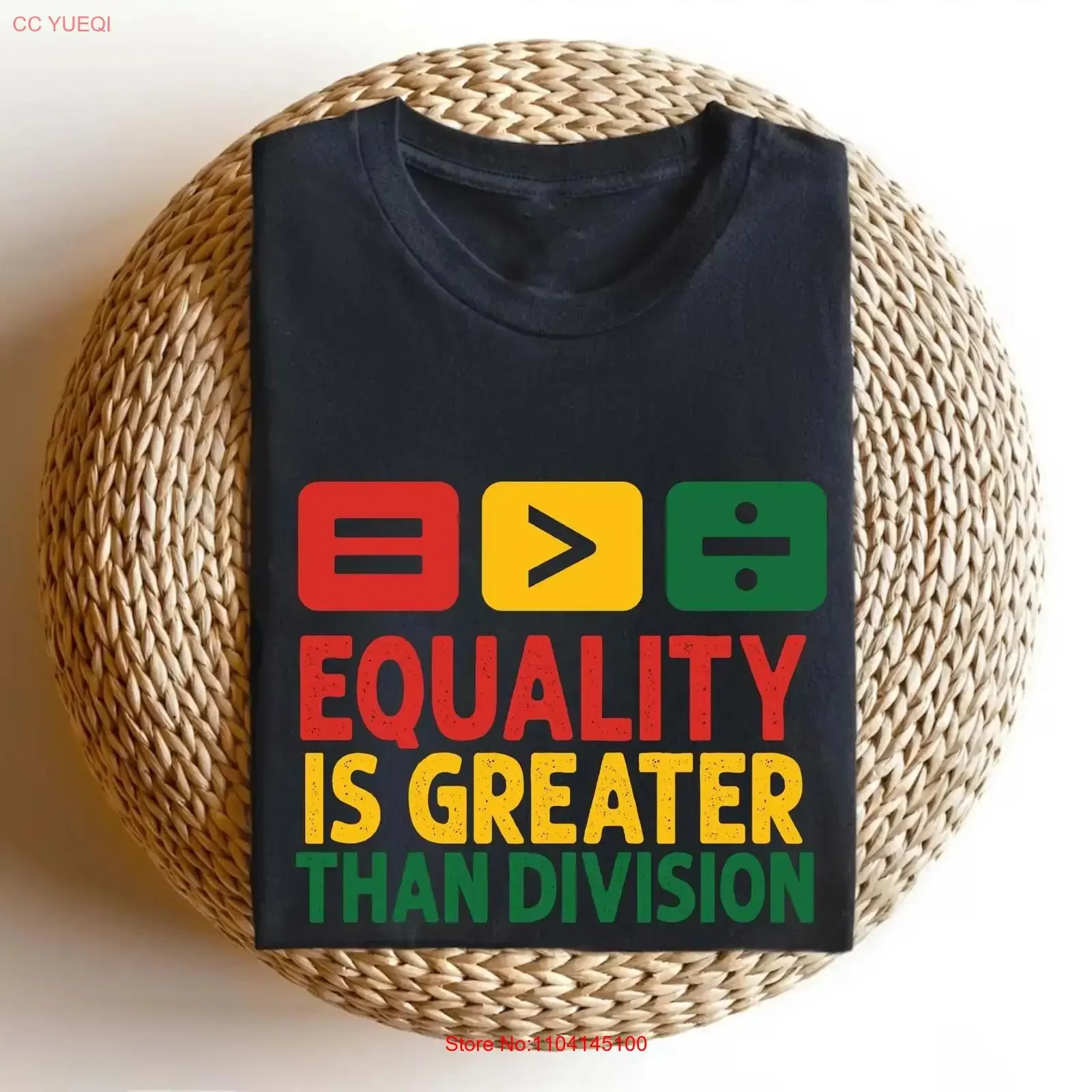 

Equality Is Greater Than Division T Shirt Black History For Teacher Human Rights Social Justice vintage Washed homme