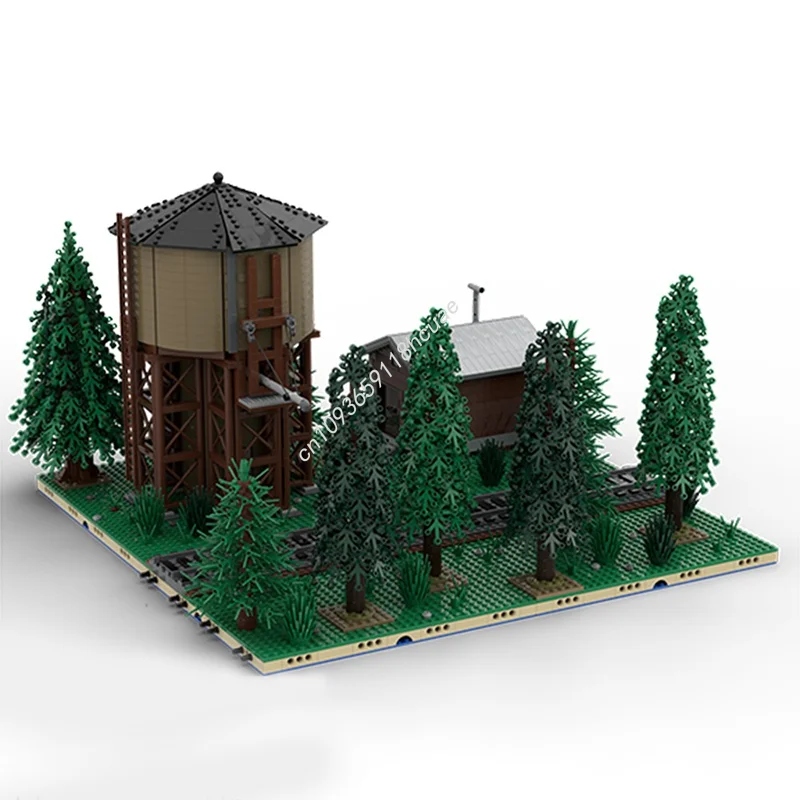 3873pcs MOC Water Tower Trained Model Building Blocks Architecture Assemble DIY Toy Creative Christmas Gifts Idea Brick Kids
