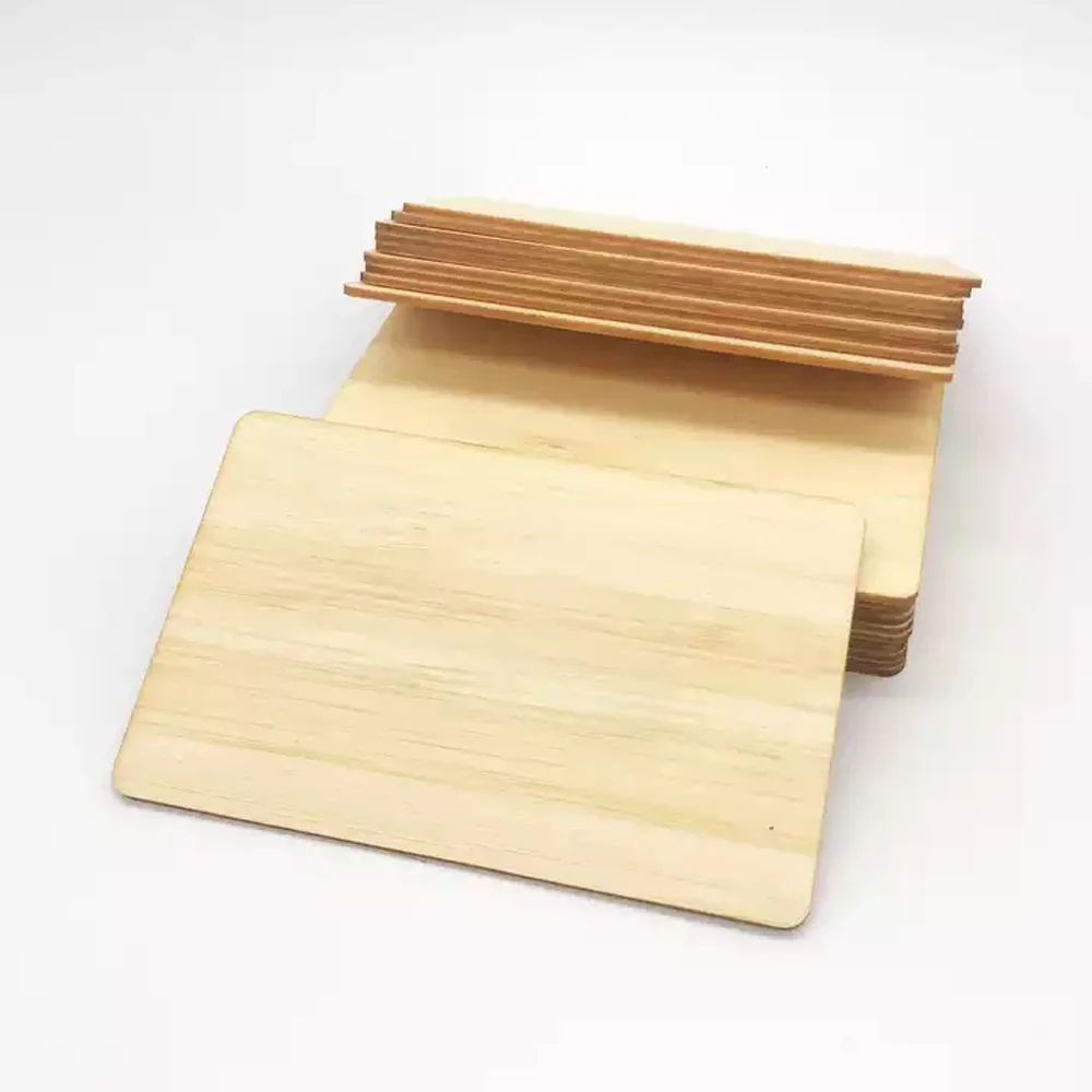 10 Pieces Bamboo Contactless Business Gift RFID Card Blank DIY F08 Chip 1K Bytes Membership Wooden Card