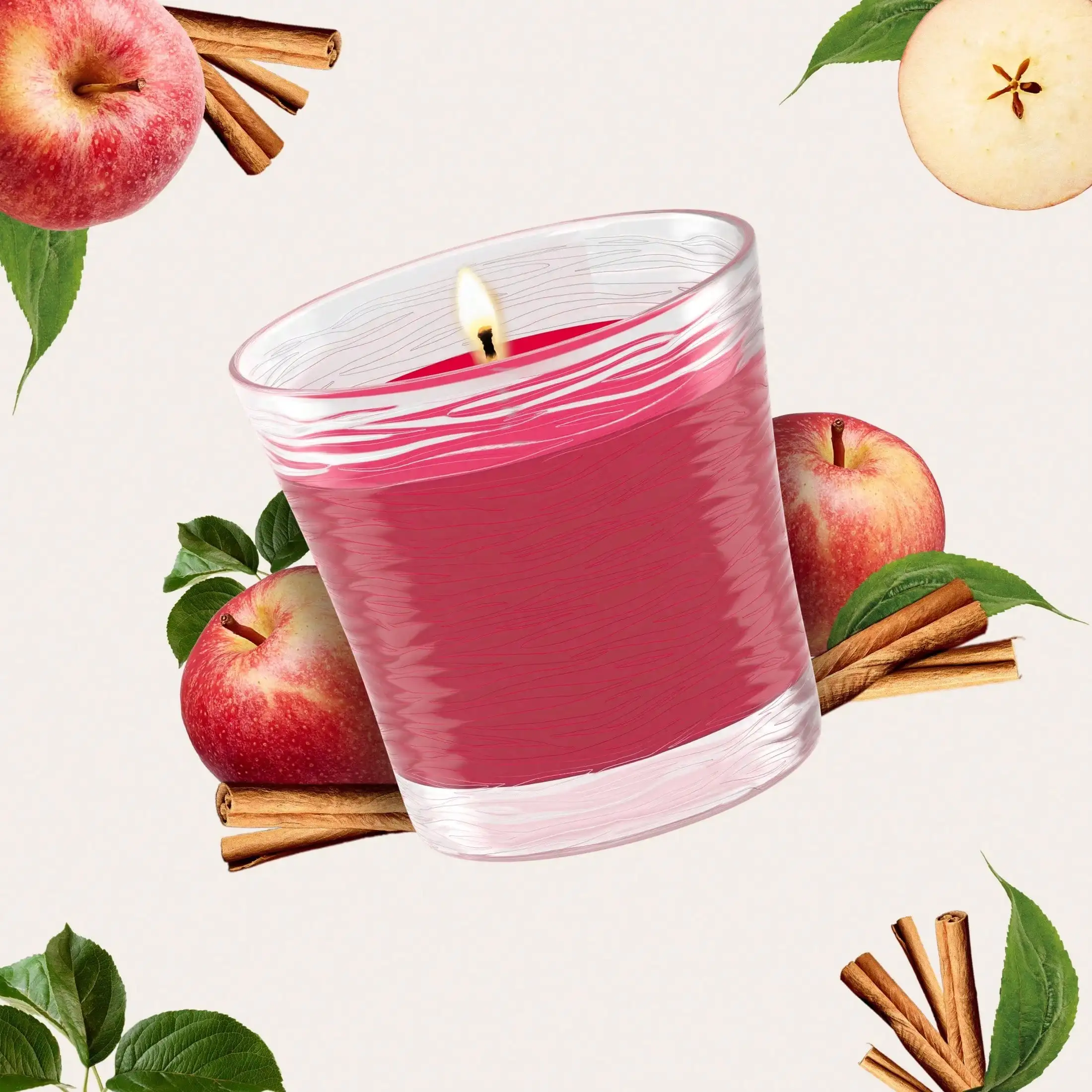 2 Count Single Wick Jar Scented Candles Apple Cinnamon 8.16Oz Long Lasting Aroma Candle Fall Home Decor Thanksgiving Holiday Gift view 6