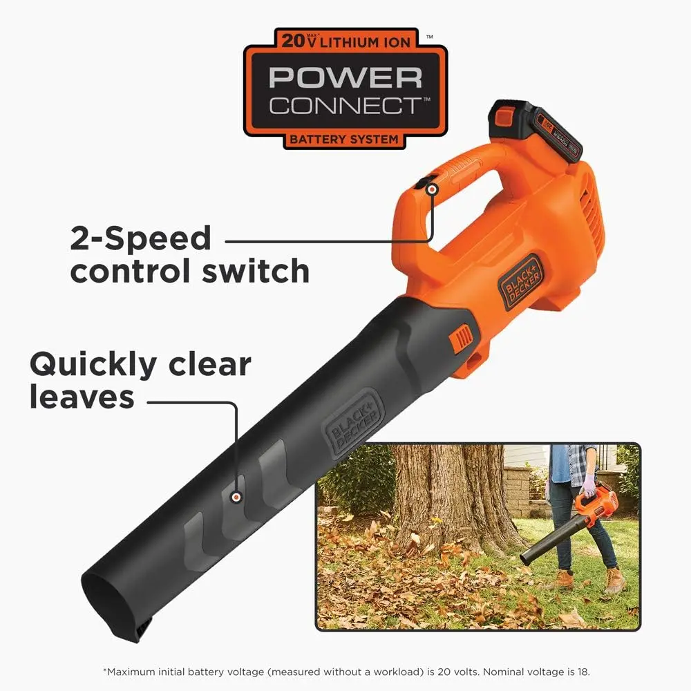 20V MAX* Cordless Leaf Blower - Leaf Blower Kit - Axial, Battery and Charger Included - Lawn Tools (Model Number: BCBL700D1AEV)