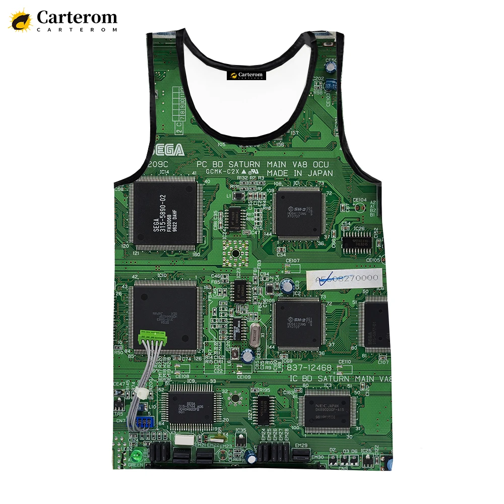 

Мужская и женская футболка без рукавов, повседневная быстросохнущая футболка большого размера с 3D-принтом и электронным чипом, 2023