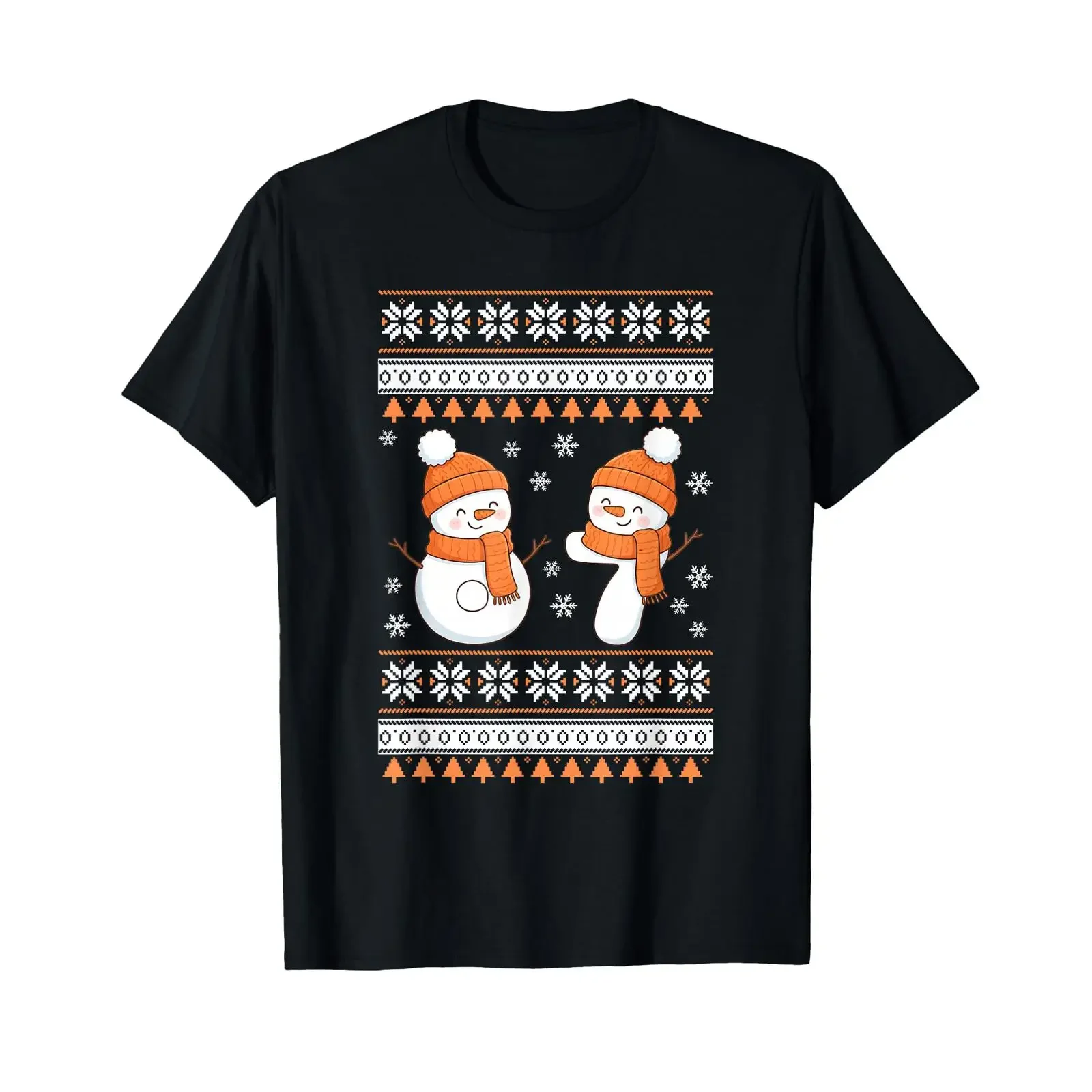 Bonhomme de Neige Noël Six Seven Meme Winter Party Ludique T Shirt vintage Washed Casual fashion Unisex Comfortable graphic