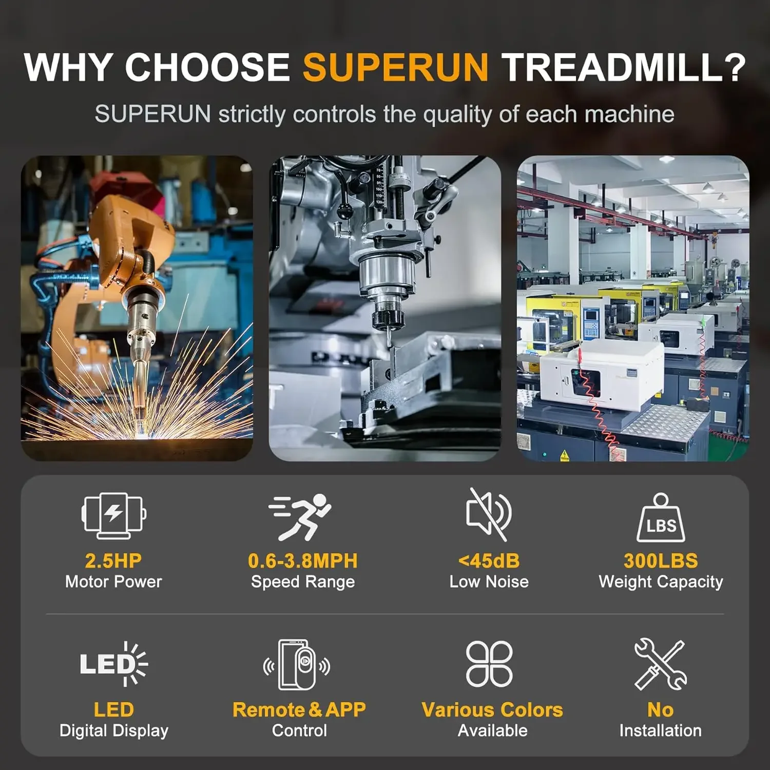 Portable 3-in-1 Under Desk Treadmill, Quiet 2.5 HP Walking Jogging Machine with LED Display and Remote Control, Ideal for Home O