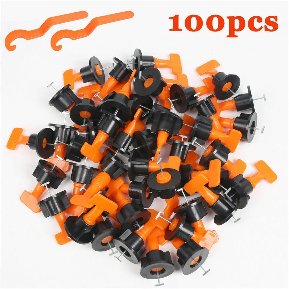 Imagem -01 - Tile Reutilizável Nivelamento System Kit Parede e Piso Espaçador Ferramentas Clips 100 Pcs tile reutilizavel nivelamento system kit parede e piso espacador ferramentas clips 100 pcs 01