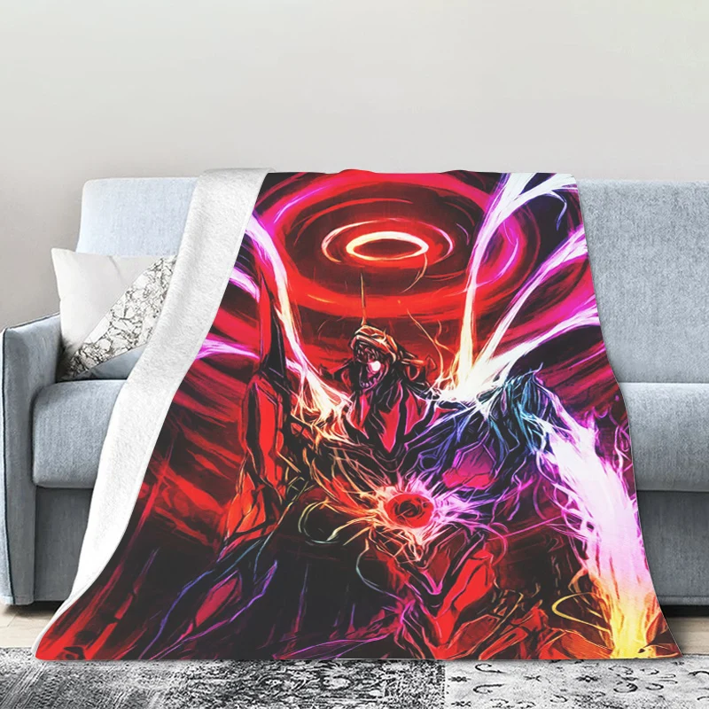 Custom Anime Blanket Sofa Winter Warm D-Evangelions Bed Fleece Camping Nap Fluffy Soft Blankets Microfiber Bedding King Size