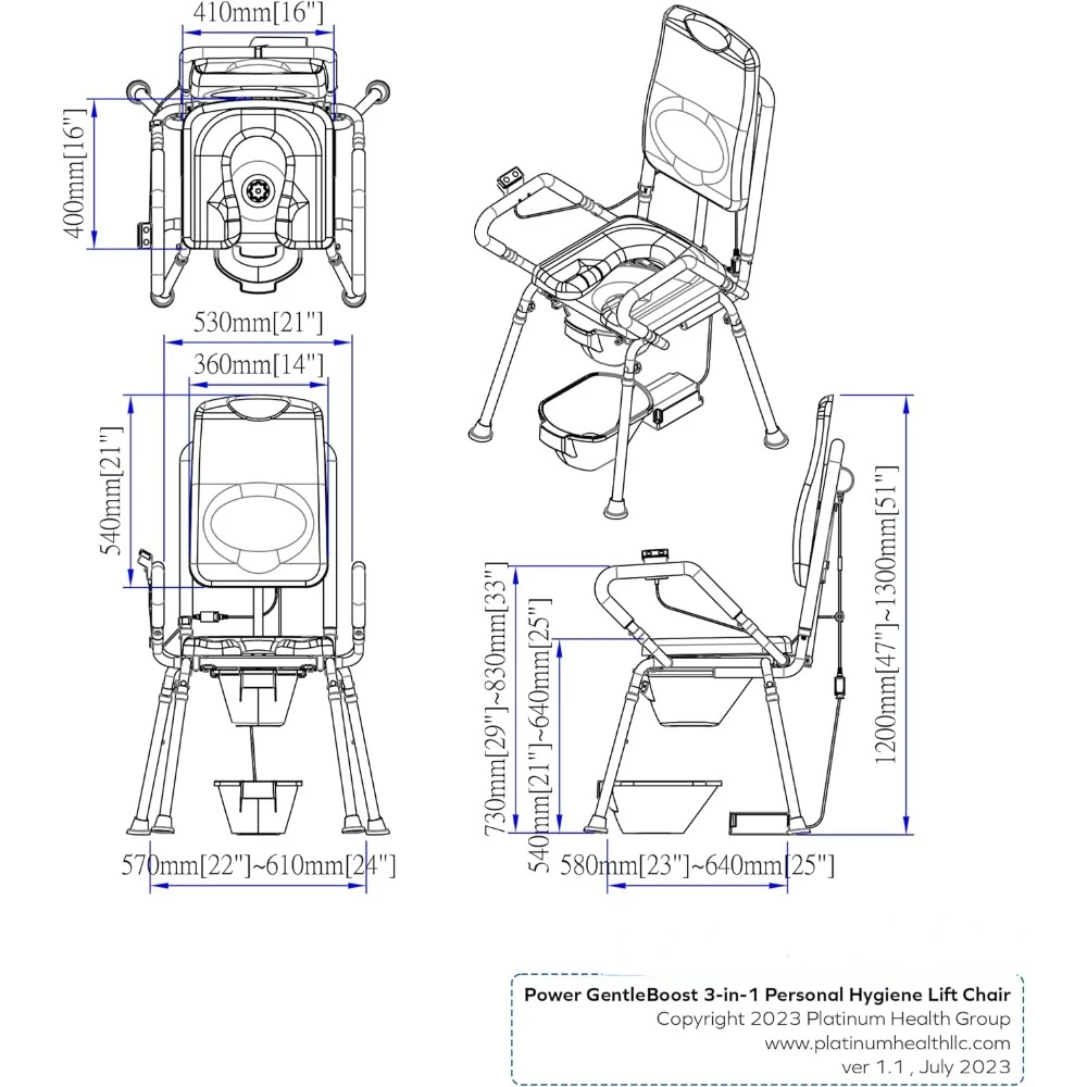 Health, GentleBoost Power Uplift Commode Chair for Toilet & Shower, Elderly Assistance Products, Assist Bedside Chair with