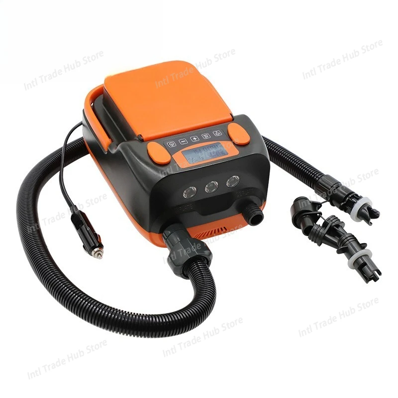 16PSI Intelligent Double Stage Air Pump with 6PCS Nozzles LCD Display 6000mAh Electric Pump Support Inflation and Deflation