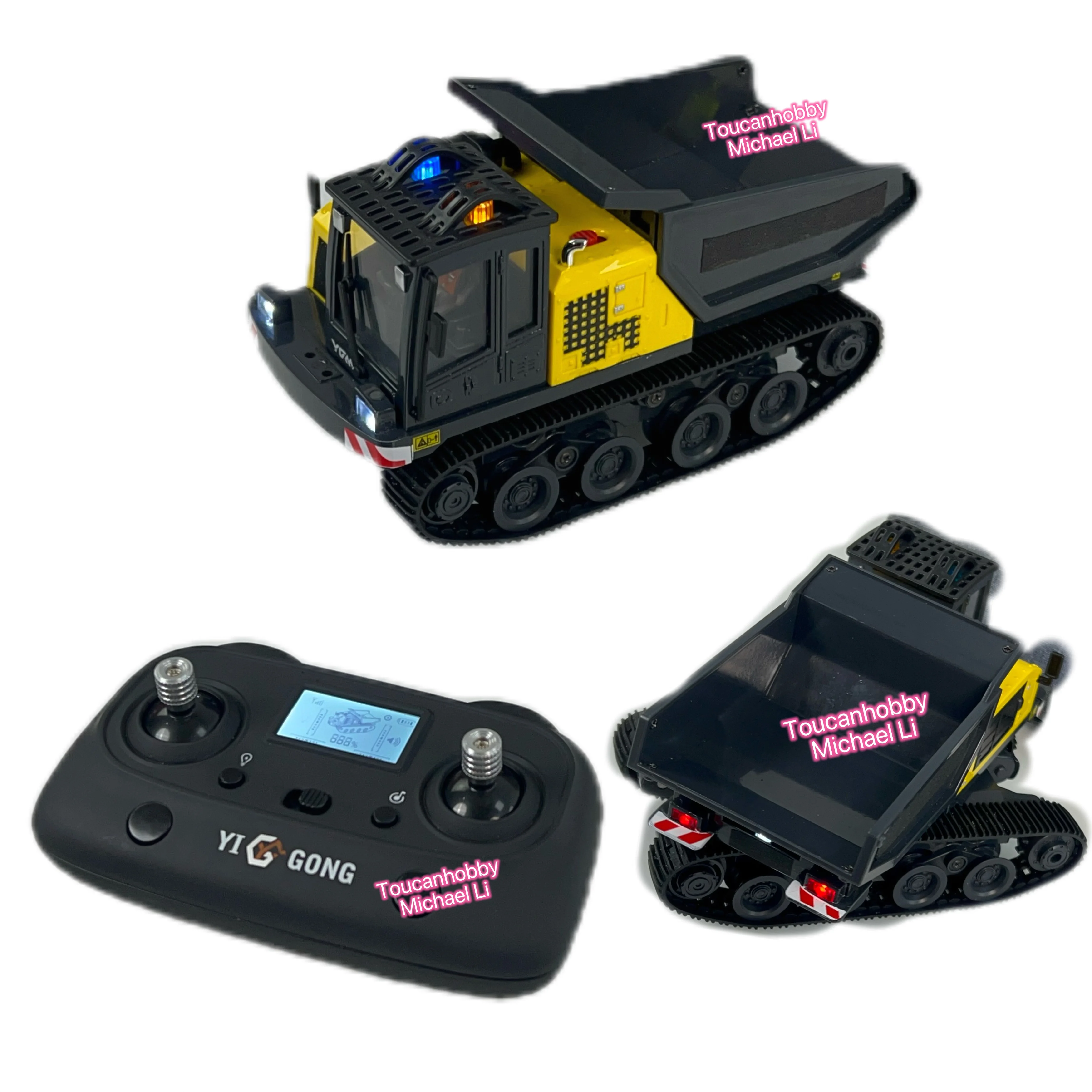 RTR 1/50 T14R パンサー 電動RCクローラー ダンプトラック 建設車両 クローラー式ティッパー 完成品モデル おもちゃ ライト サウンドユニット付き