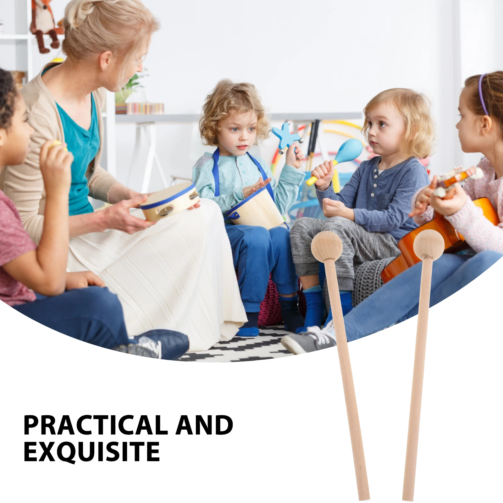 

2pcs Xylophone Mallets Kids Drumsticks Wooden Material Music Education Safe Design Percussion Instruments Hand Tools