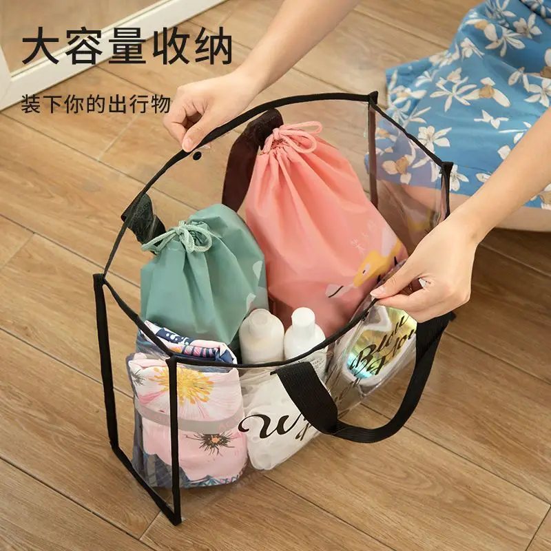 Cosmetic Bag Portable Pvc Large-capacity Pportable Transparent Waterproof Cosmetic Wash bBag Multi-functional Storage Bag