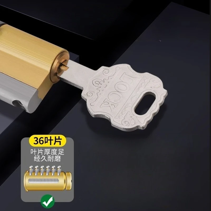 1 Lock Cylinder+8 Master Key // Anti Theft Door Lock Core Super C-class Universal Household Door Gate Lock Copper Lock Core