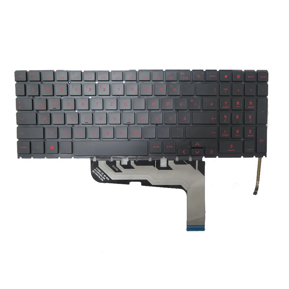 Laptop Keyboard For HP OMEN 15-EK0000 L98946-041 M00841-041 NSK-X32LN with Backlit Red font with numeric keypad German GR Black