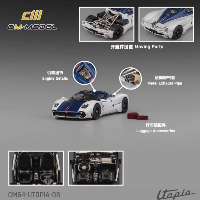 

Pre-sale CM Model 1:64 Pagani Utopia Cast-pressed Simulation Static Alloy Car Model, Boys' Toy Collection Decoration Item.