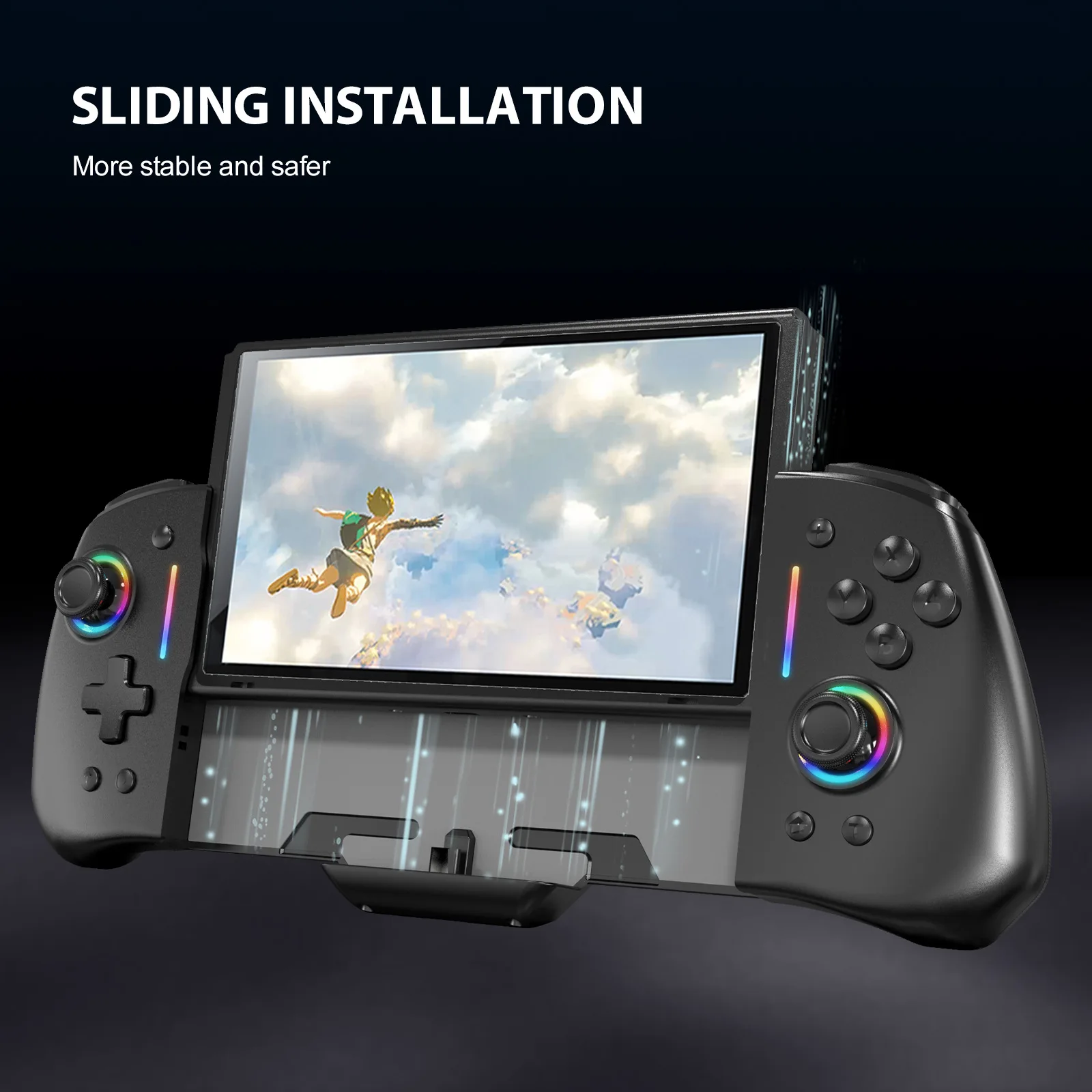 NEW YS45 RGB Colorful Transparen For Switch game console in-line handle suitable Controller Joypad Gamepad Joystick