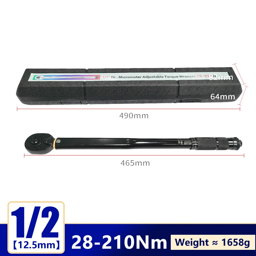 Verstelbare Momentsleutel Set 1/4 "3/8" 1/2 "Drive Precisie Preset Tool voor Auto Fiets Vierkante Ratel reparaties Handje