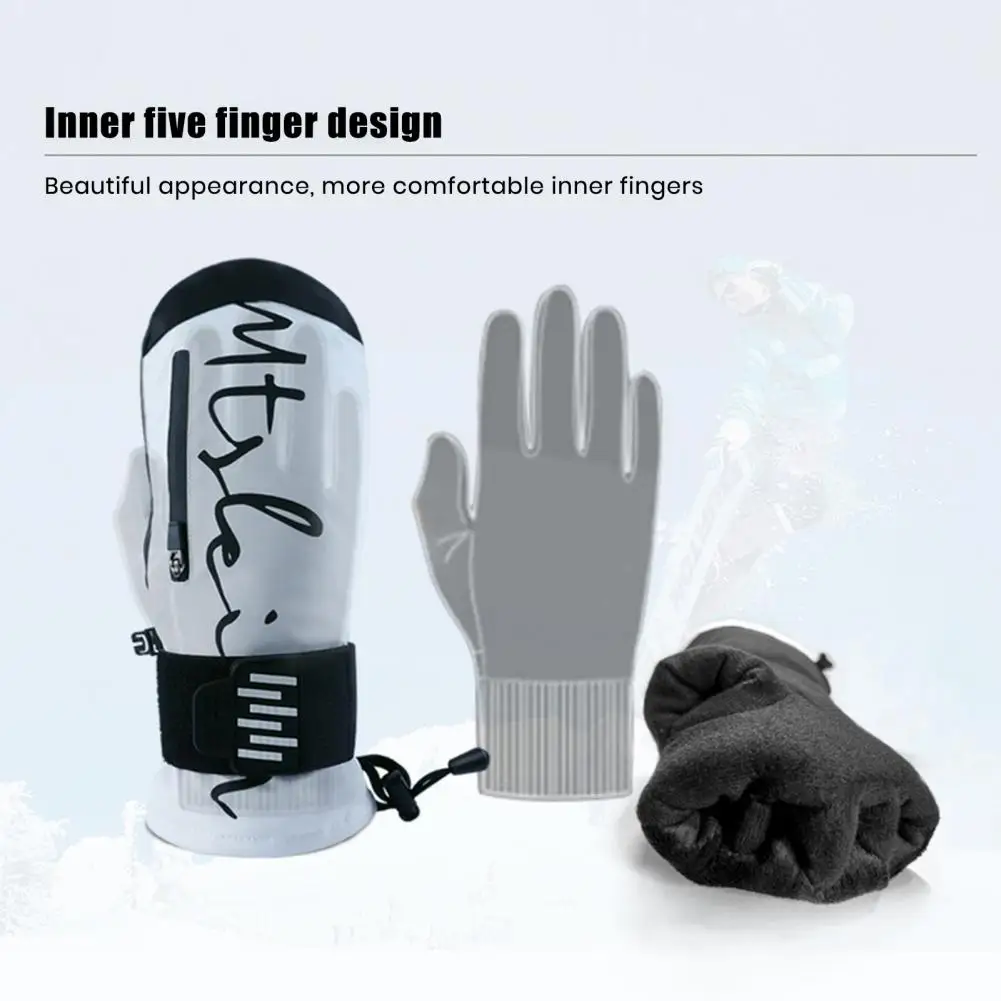 Impact-resistant Winter Gloves Winter Ski Gloves with Built-in Wrist Guards for Snowboarding Cycling Waterproof Warm Eva Shock