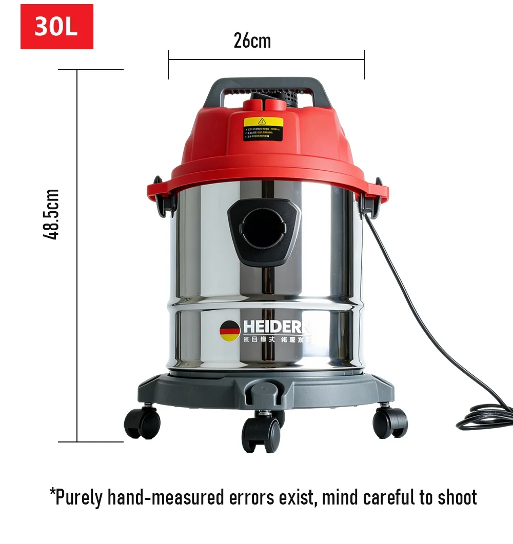 Wet & Dry Electric Vacuum Cleaner 30L/45L High Power Industrial Vacuum Machine for Car Detailing, Home Renovation, Grout Clean