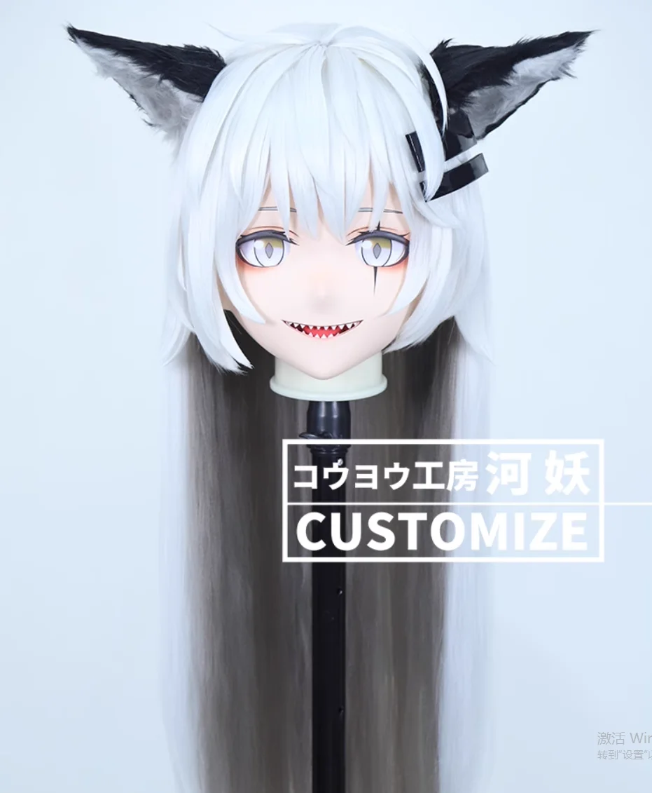 

C-412-44 Customize Full Head Resin Cartoon Cosplay Japanese Character Anime Role Play Crossdress Kigurumi Mask With Back Shell