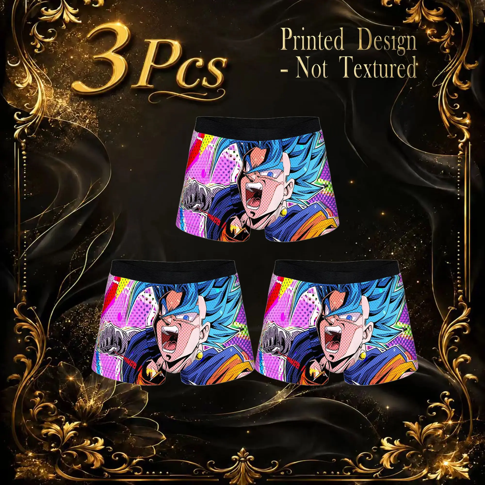 3Pcs  boxers Dragon Ball Z Underpants Breathbale Panties Male Underwear Comfortable Shorts Boxer Briefs