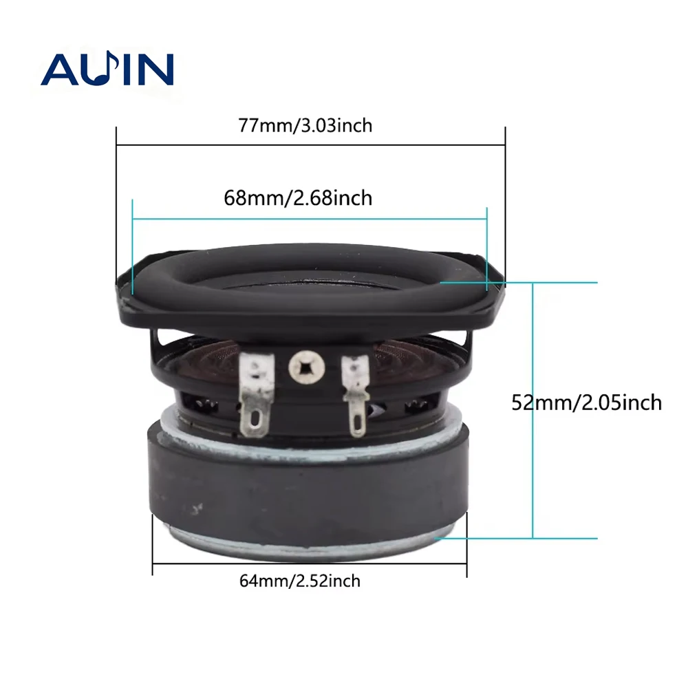 AUIN 1Pcs 3 Inch 77MM Subwoofer Speaker 4 Ohm 30W-35W Bass Audio Woofer DIY HIFI Sound Theater Bluetooth Bookshelf Loudspeaker - view 4
