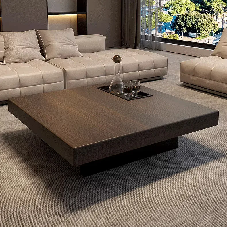 Walnut-stained Floating Coffee Table Italian Modern Minimalist Style Suitable for Family Living Rooms Apartments and Hotels