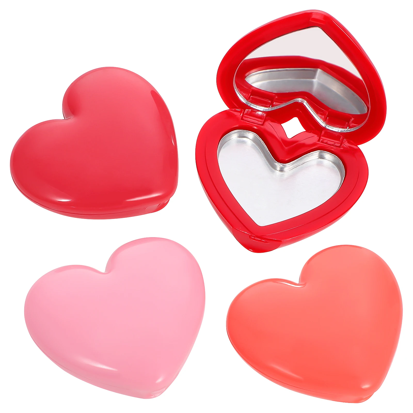 

4Pcs Empty Makeup Organizer Container Heart Shaped Lip Cream Holder Travel Friendly Cases