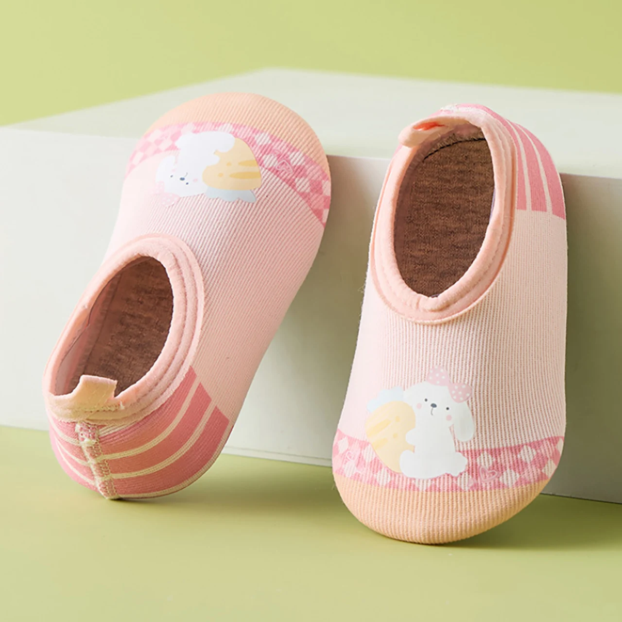 Spring Autumn Toddler Floor Socks Anti Slip Soft Bottom Shoes Baby Indoor Home Flats Cloth Shoes 1-3Year Children Low-cut Socks