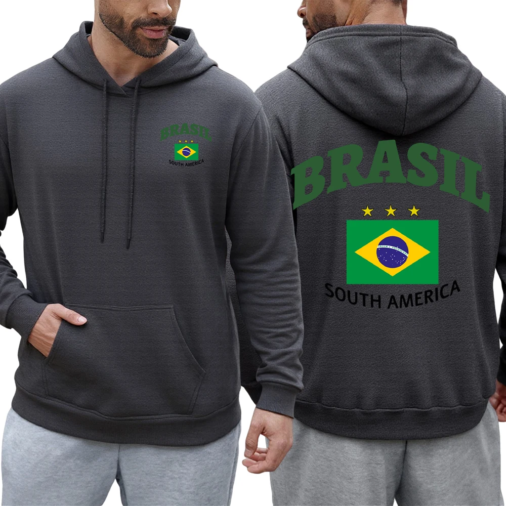 البرازيل أمريكا الجنوبية المطبوعة الرجال هوديس الهيب هوب موضة هودي عادية كبيرة الحجم الشارع الشهير الصوف متعدد الألوان البلوز الخريف #3