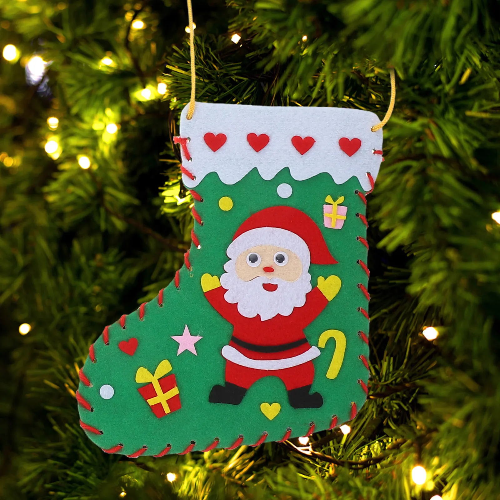 Christmas Stocking Hanging - 3Pcs Christmas Stocking DIY Making Kit