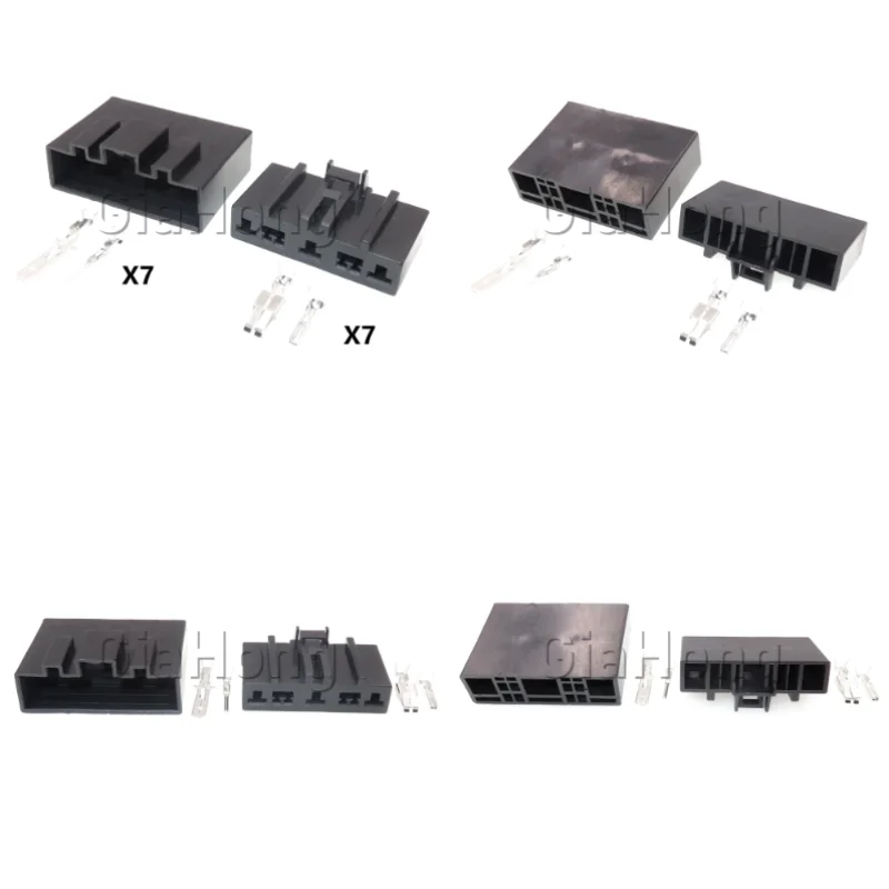 1 Set 7 Ways AC Assembly Parts Replacement Wiring Terminal Socket Car Unsealed Plug Auto Ignition Composite Connectors