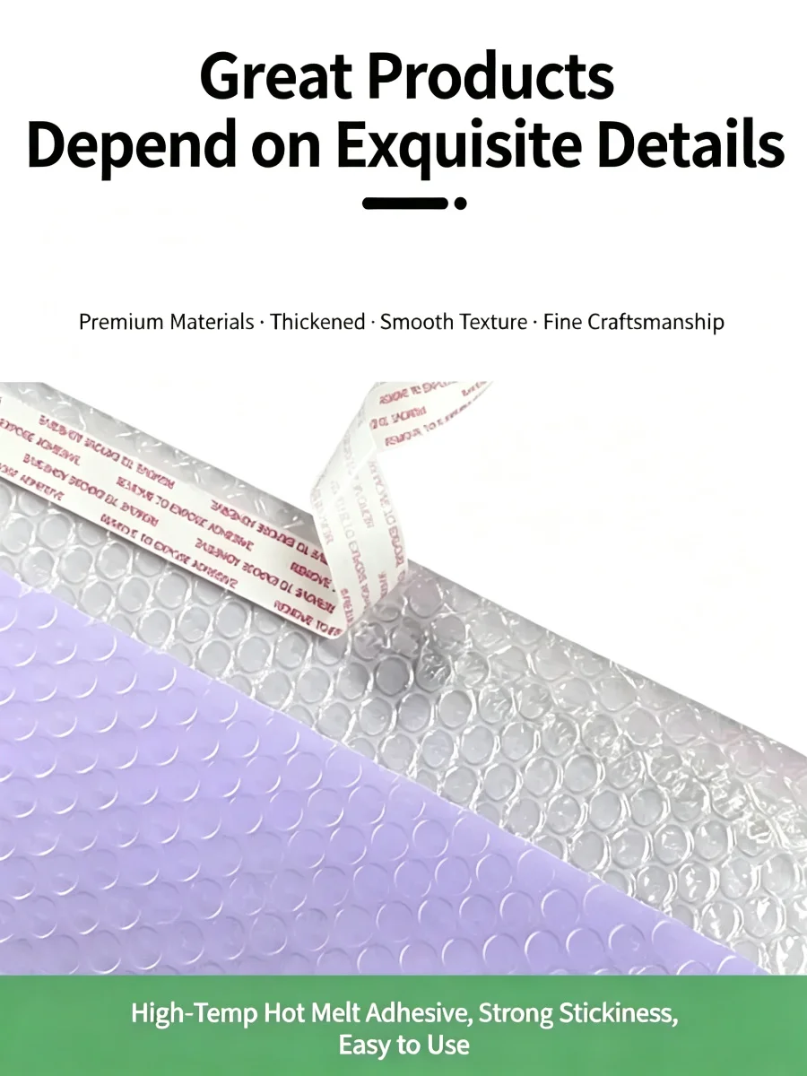 20-Piece Purple Bubble Mailbox Self-Sealing Liner Envelope Gift Bag, Black/Green Packaging Book Envelope Bag