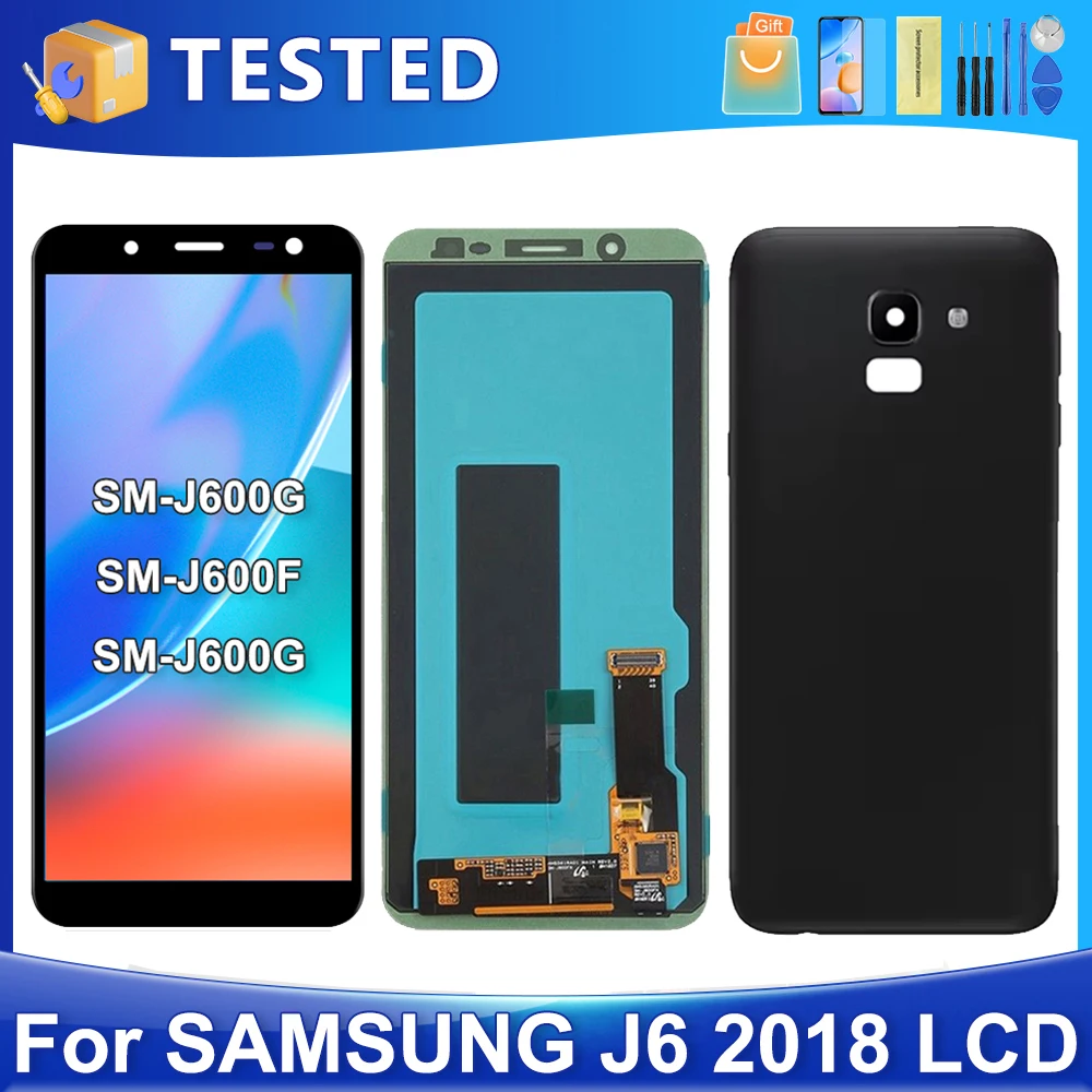 OEM 5.6 ''J6 2018 untuk Samsung diuji untuk J600 J600F J600G J600L LCD Display layar sentuh rakitan Digitizer pengganti