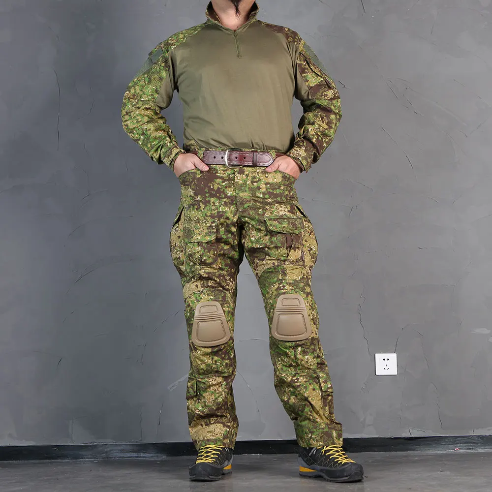 Emersongear taktická G3 potírat košile pánská gen3 topy camoflage tričko dlouhé rukáv hon airsoftové outdoorové tramping tvoření GZ