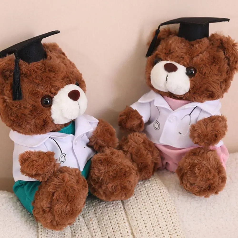 

Cartoon Stuffed Toy Doctor Cap Graduation Bear Doll Cartoon Soft Doll Bachelor Bear Plush Toy Sitting 23cm Bear Animal Doll Kids