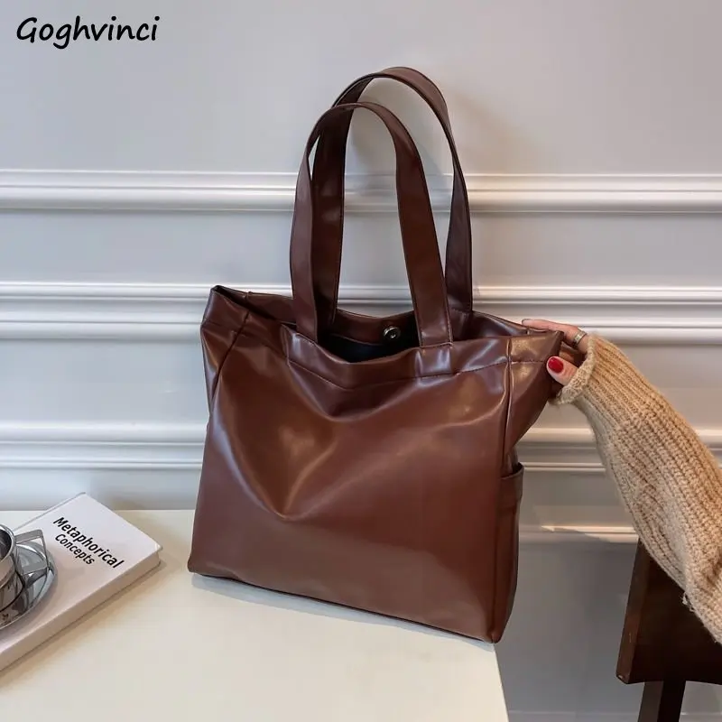 Winter Vintage Brown Shoulder Bags Women Texture PU Leather Underarm Causal Totes OL Daily All-match Large Capacity Handbag Chic