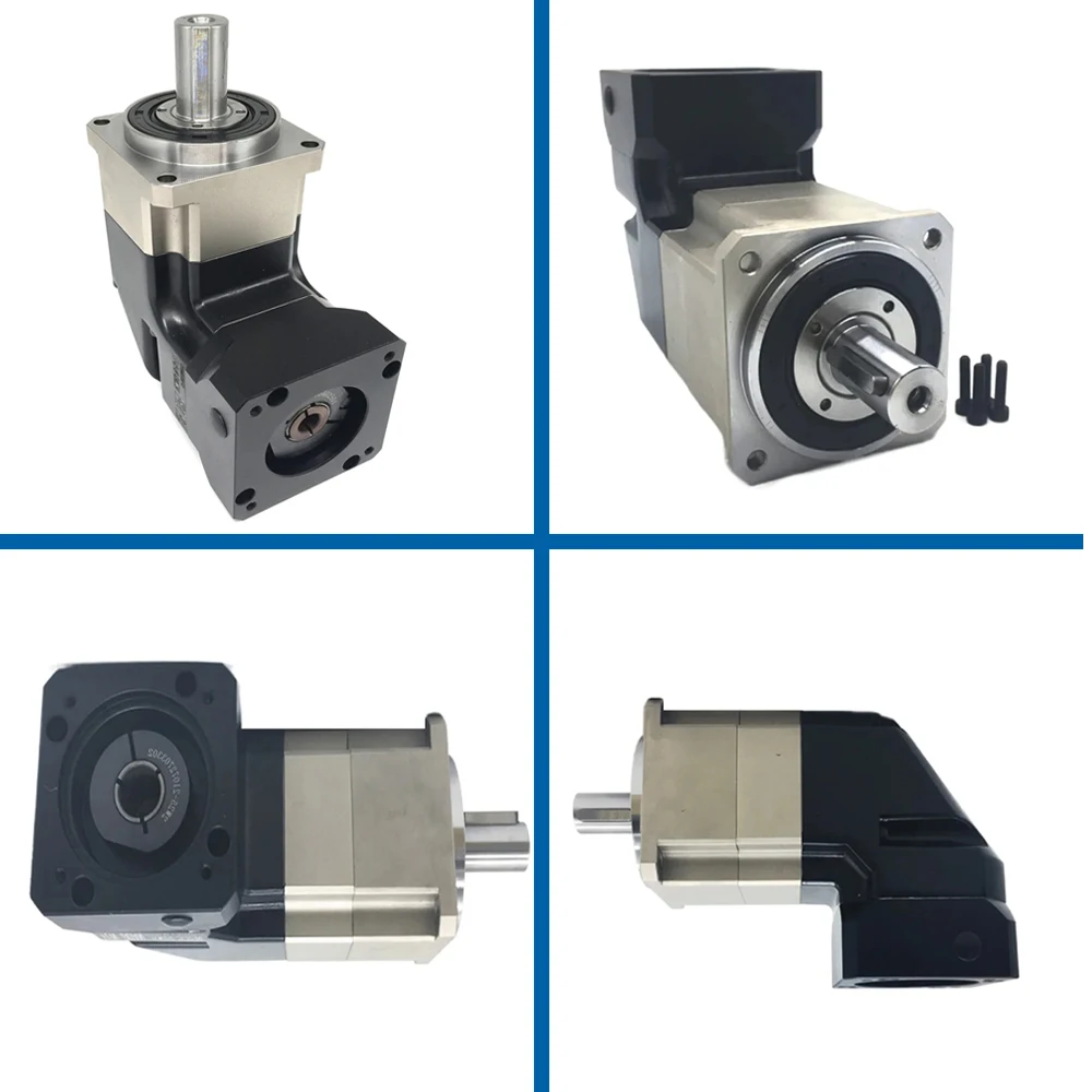 Imagem -05 - Redutor de Canto Engrenagem Helicoidal Caixa de Velocidades Planetária Redutor Angular Direito para 90 mm Flange Servo Motor Relação 3:1100:1 Nema34