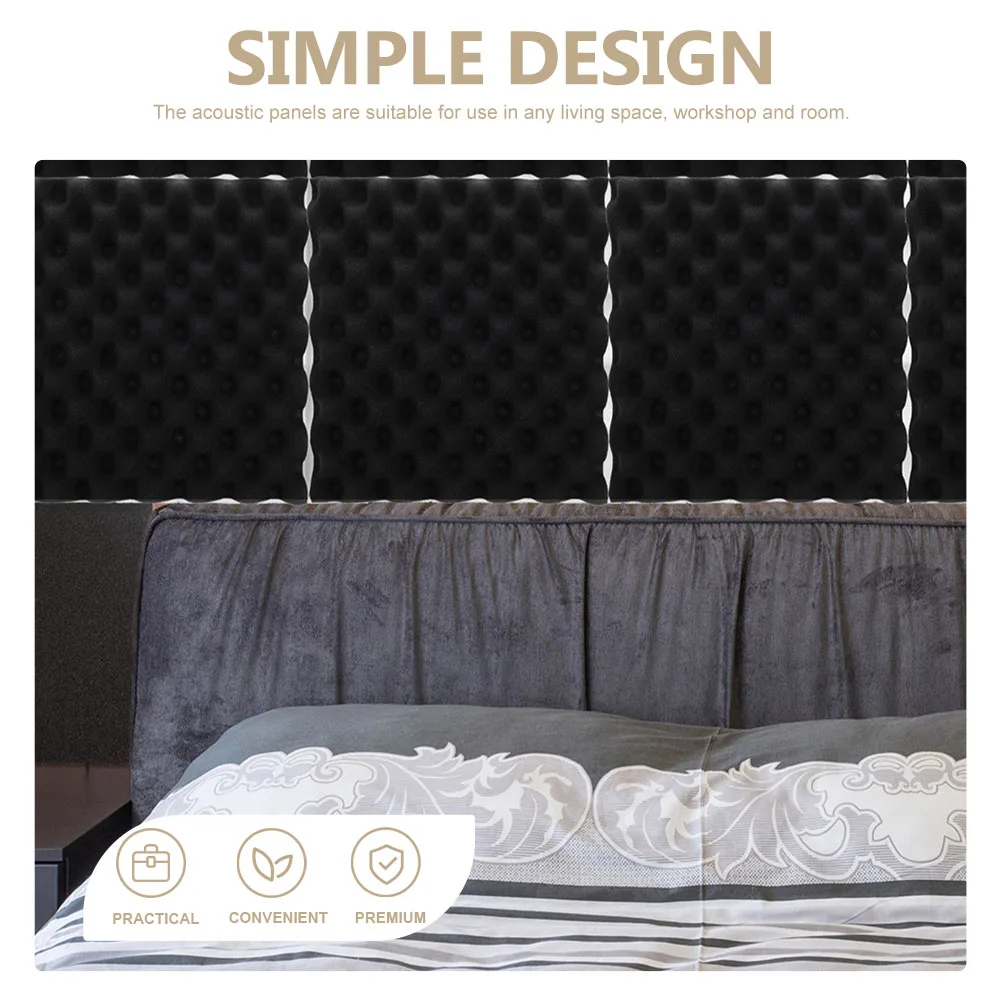 

6pcs Soundproof Wall Panels Acoustic Panels Sound Absorbing Isolation Pads Self-Adhesive Sound Dampening Pad For Room Workshop