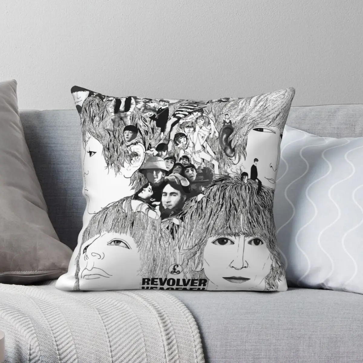 Classic Revolver Album Cover Pillowcase Polyester Linen Velvet Printed Zip Decorative Pillow Case Bed Cushion Cover 18