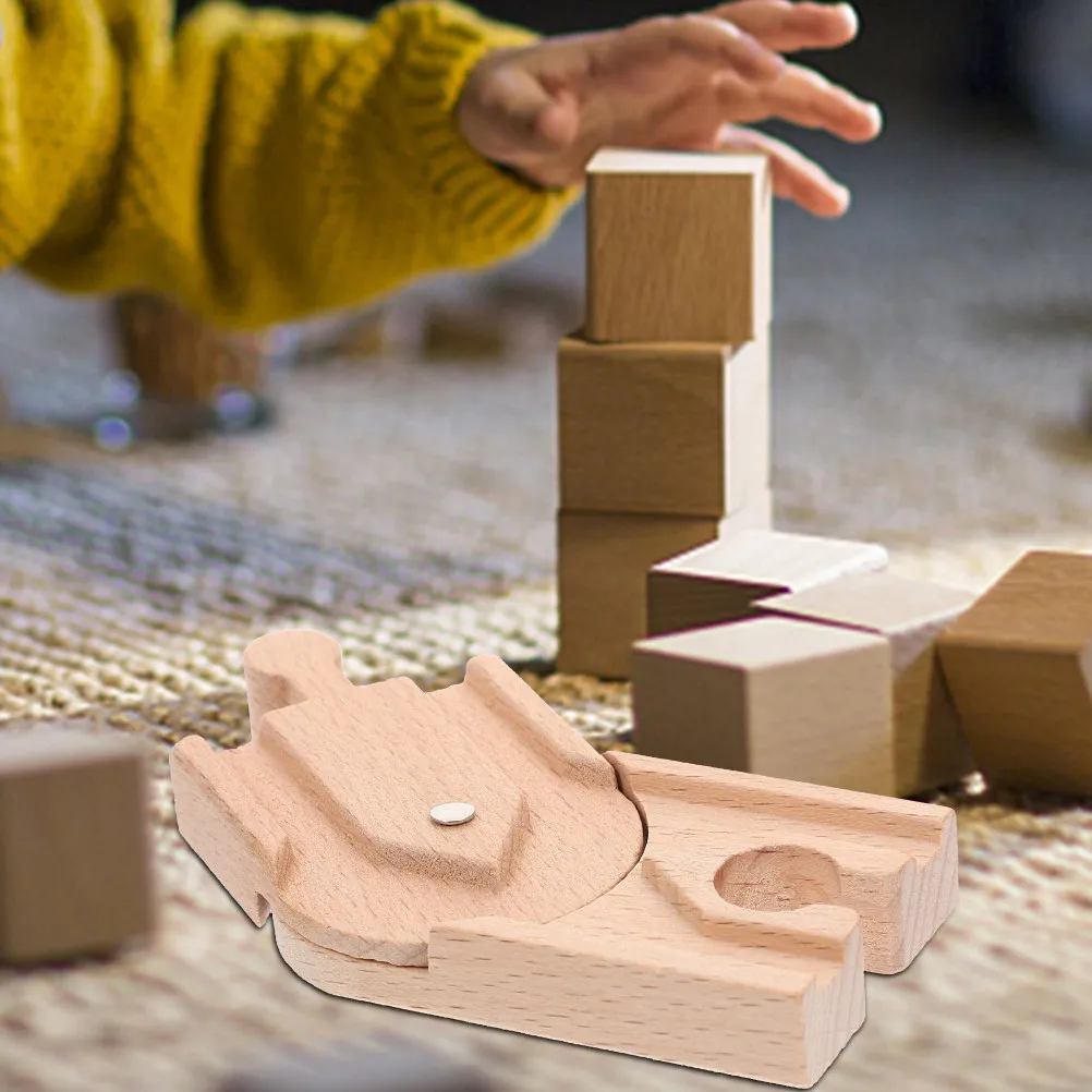 

2Pcs Wooden Train Track Accessories Creative DIY Railway Layout Kids Plaything Educational Assembly Blocks Hand-on Skills