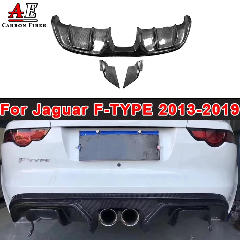 

Carbon Fiber Rear Bumper Lip Diffuser Spoiler For Jaguar F TYPE Rear Lip Splitter Body Kit Car Accessories