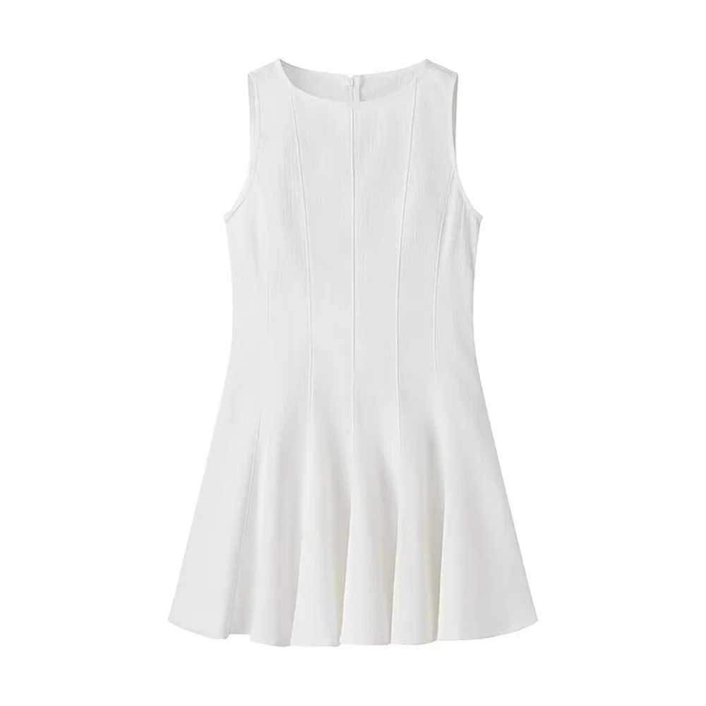 

Женское платье без рукавов PB & ZA, повседневное простое однотонное ТРАПЕЦИЕВИДНОЕ короткое платье во французском стиле, лето 2024