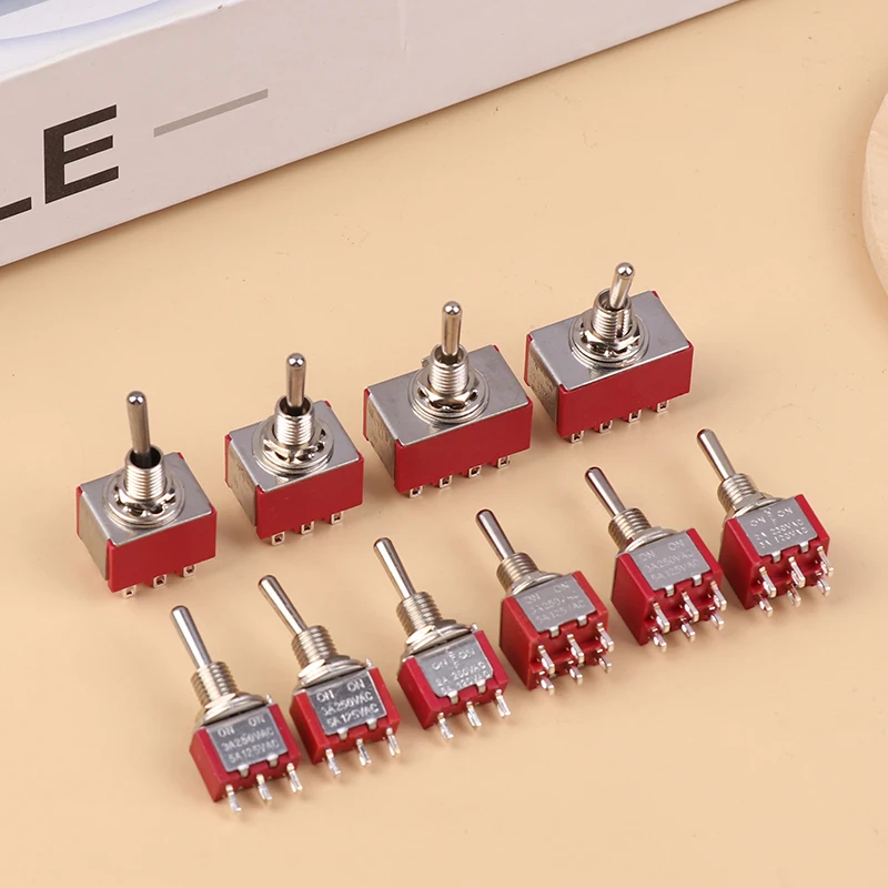 Toggle Switch Twist Button Shake Rocker Arm Toggle MTS-102 202 Sself-reset 2/3/6 Feet